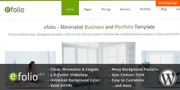 Efolio Preview Wordpress Theme - Rating, Reviews, Preview, Demo & Download