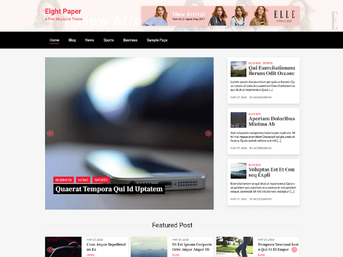 Eight Paper Preview Wordpress Theme - Rating, Reviews, Preview, Demo & Download