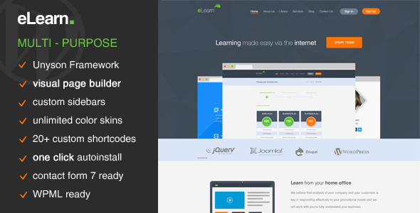 ELearn Preview Wordpress Theme - Rating, Reviews, Preview, Demo & Download