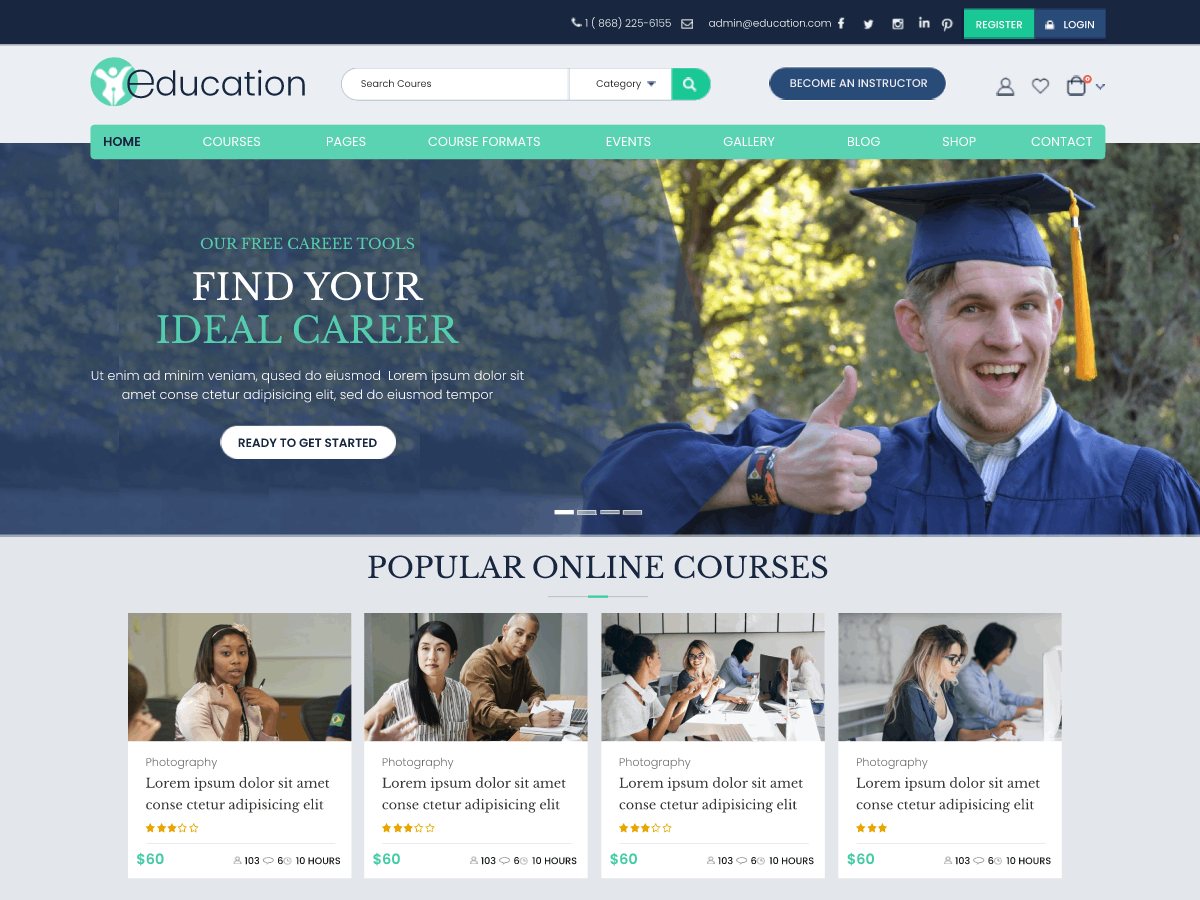 ELearning Education Preview Wordpress Theme - Rating, Reviews, Preview, Demo & Download