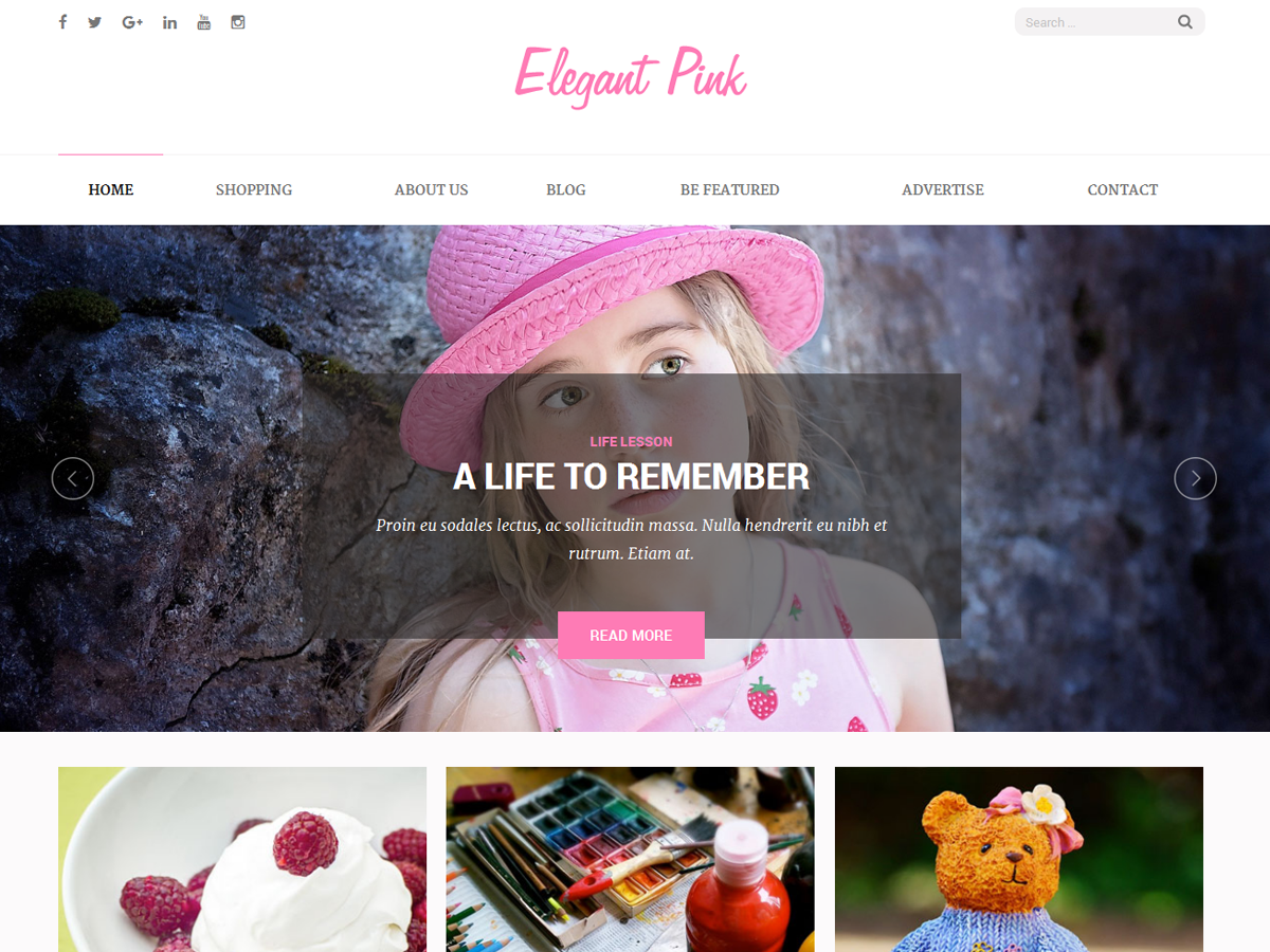 Elegant Pink Preview Wordpress Theme - Rating, Reviews, Preview, Demo & Download