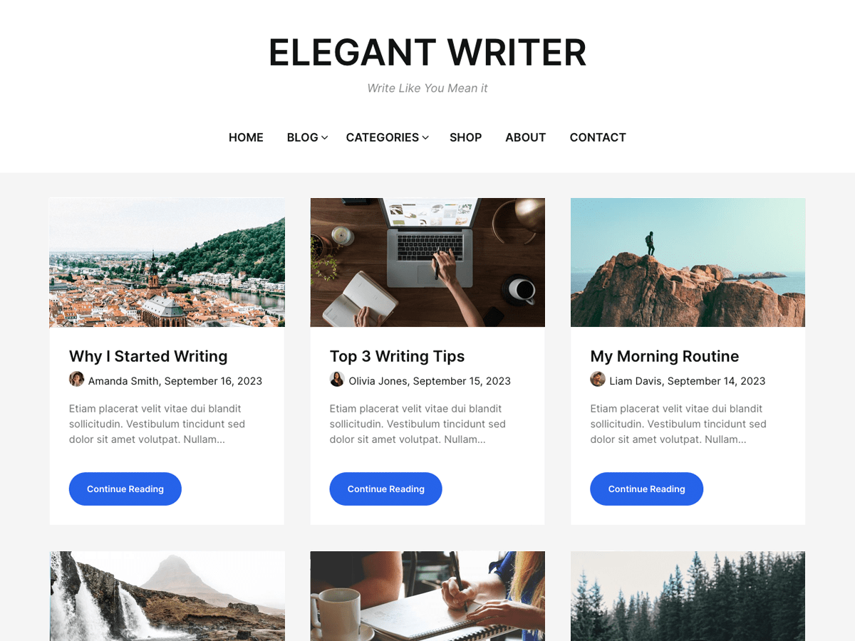 Elegant Writer Preview Wordpress Theme - Rating, Reviews, Preview, Demo & Download