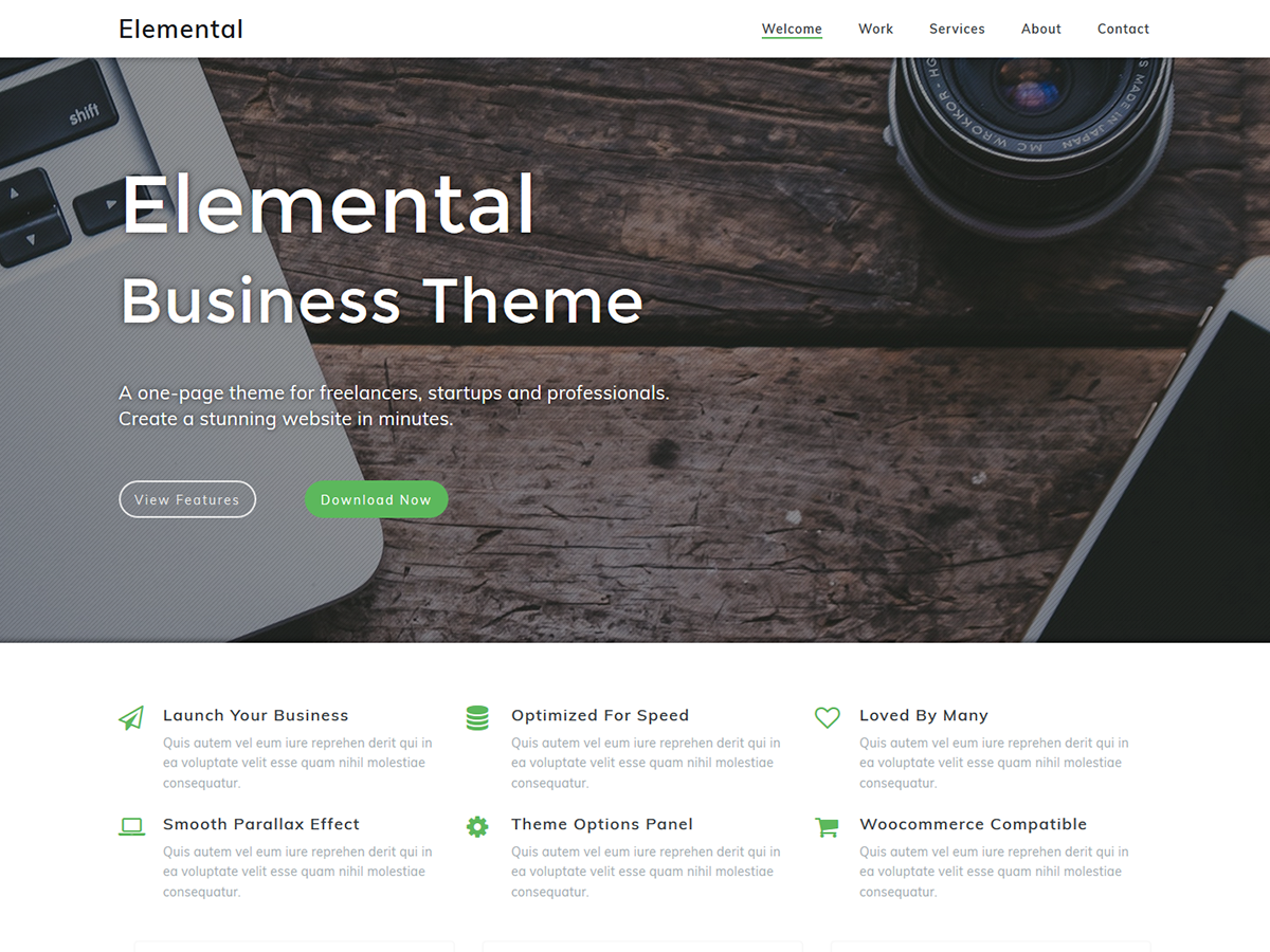 Elemental Preview Wordpress Theme - Rating, Reviews, Preview, Demo & Download