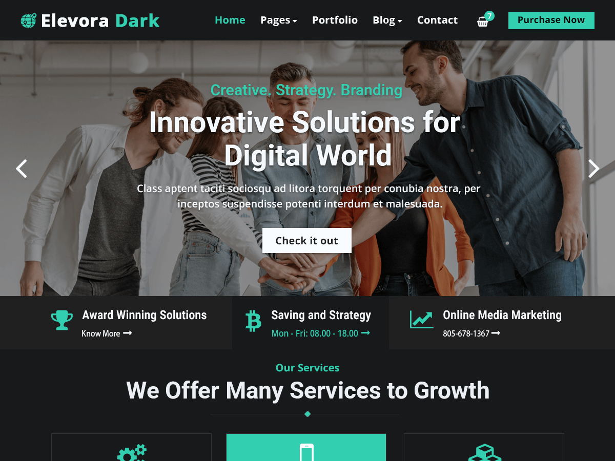 Elevora Dark Preview Wordpress Theme - Rating, Reviews, Preview, Demo & Download