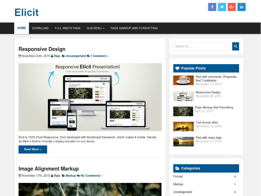Elicit Preview Wordpress Theme - Rating, Reviews, Preview, Demo & Download