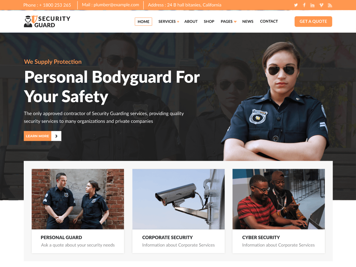 Elite Security Preview Wordpress Theme - Rating, Reviews, Preview, Demo & Download
