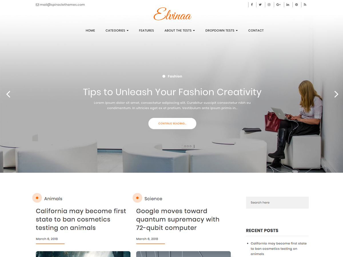Elvinaa Preview Wordpress Theme - Rating, Reviews, Preview, Demo & Download