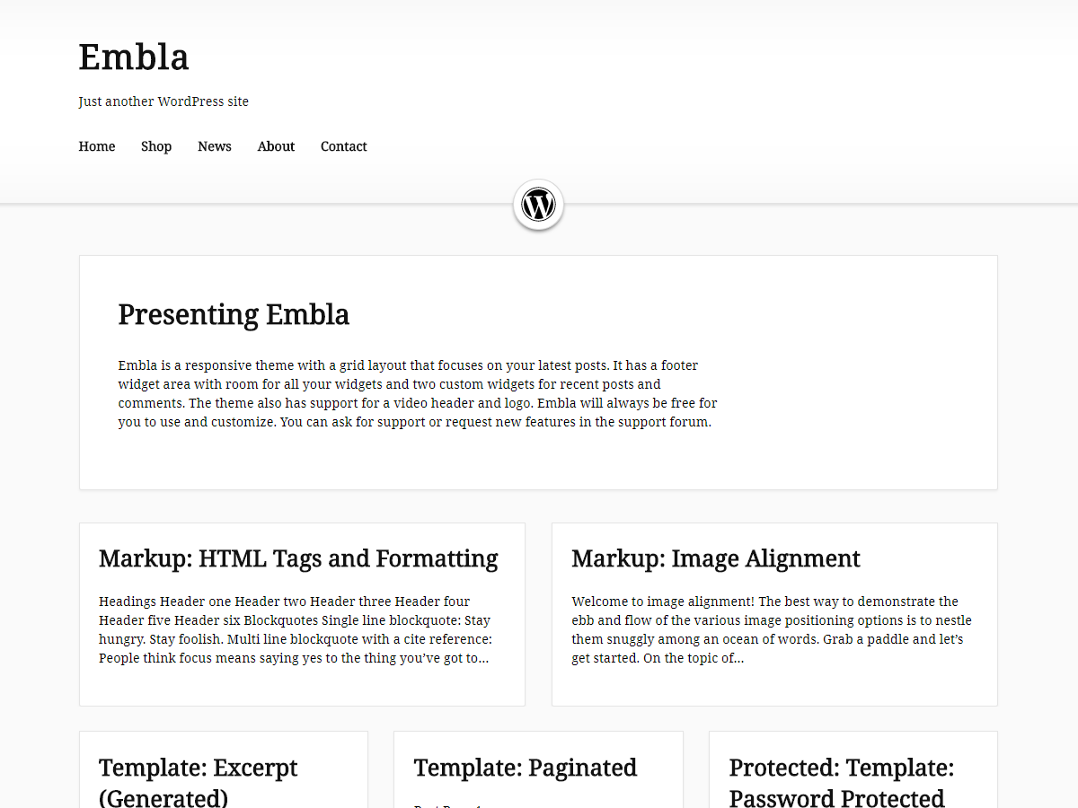 Embla Preview Wordpress Theme - Rating, Reviews, Preview, Demo & Download