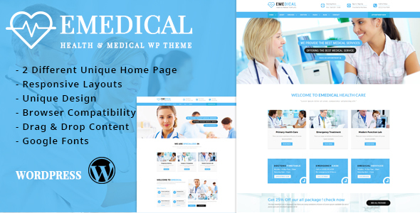 EMedical Preview Wordpress Theme - Rating, Reviews, Preview, Demo & Download