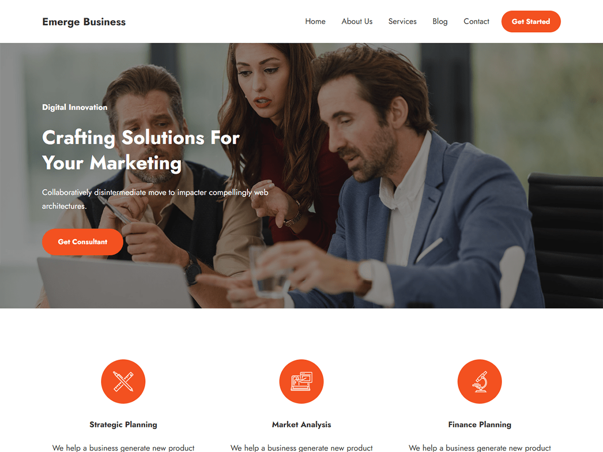 Emerge Business Preview Wordpress Theme - Rating, Reviews, Preview, Demo & Download
