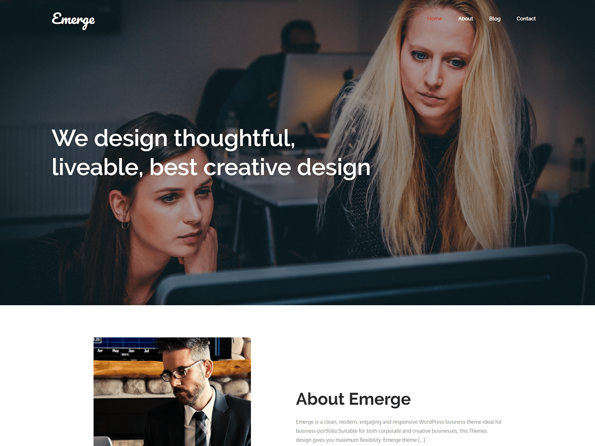 Emerge Preview Wordpress Theme - Rating, Reviews, Preview, Demo & Download