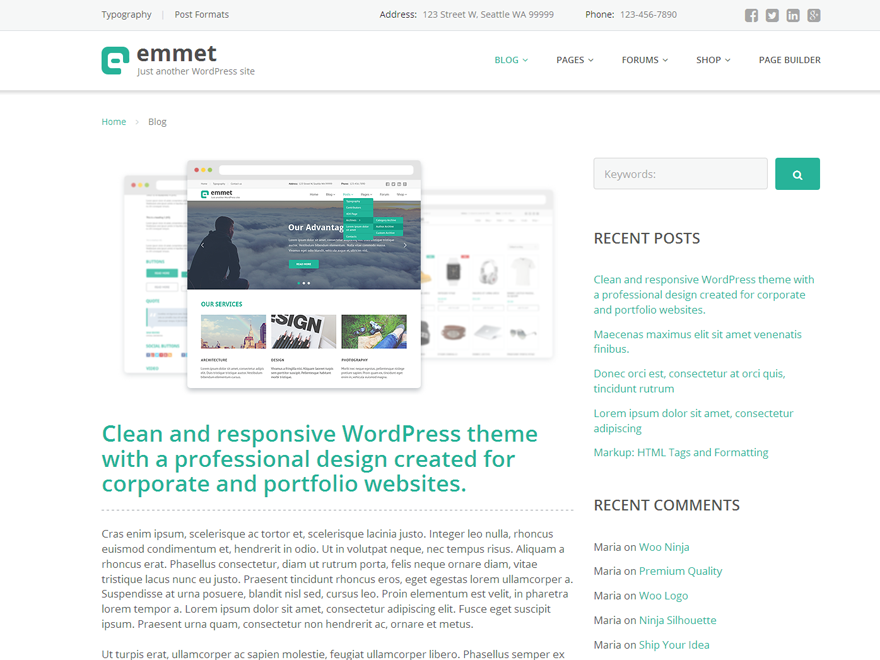 Emmet Lite Preview Wordpress Theme - Rating, Reviews, Preview, Demo & Download