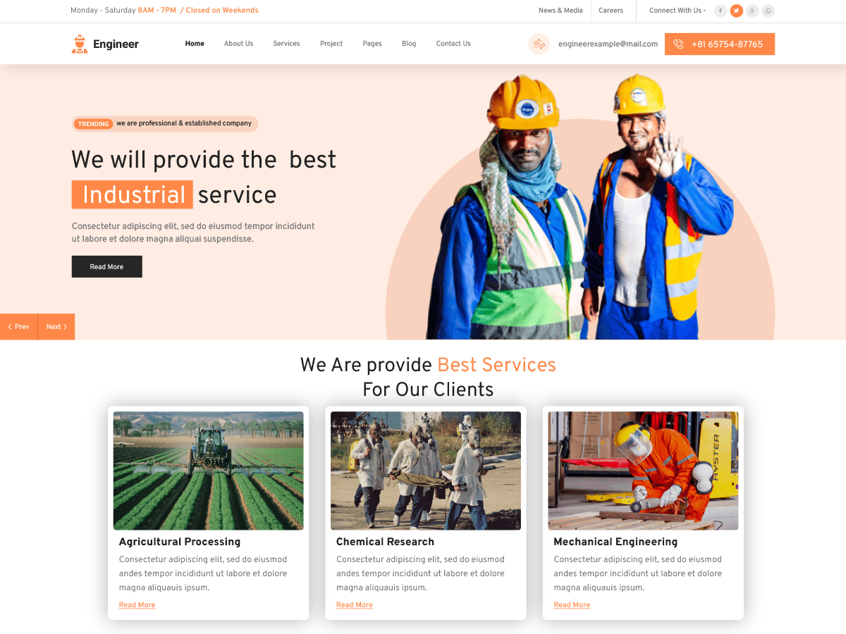 Engineering Manufacturing Preview Wordpress Theme - Rating, Reviews, Preview, Demo & Download