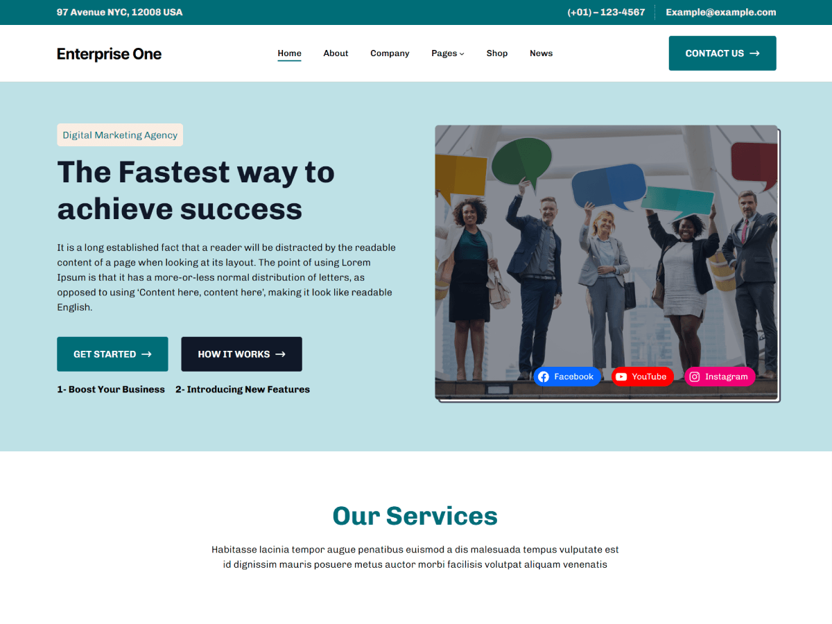 Enterprise One Preview Wordpress Theme - Rating, Reviews, Preview, Demo & Download
