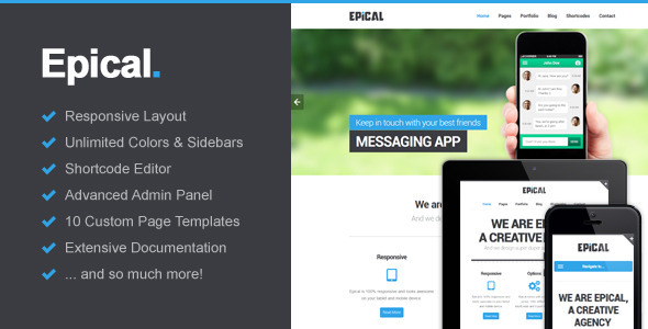 Epical Preview Wordpress Theme - Rating, Reviews, Preview, Demo & Download