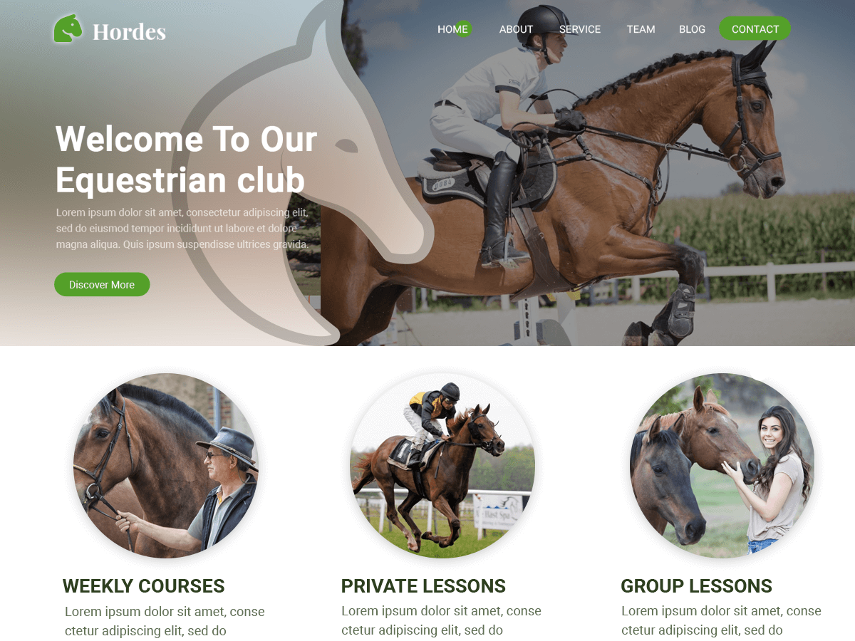 Equestrian Club Preview Wordpress Theme - Rating, Reviews, Preview, Demo & Download