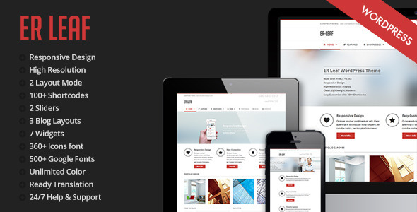 ER Leaf Preview Wordpress Theme - Rating, Reviews, Preview, Demo & Download