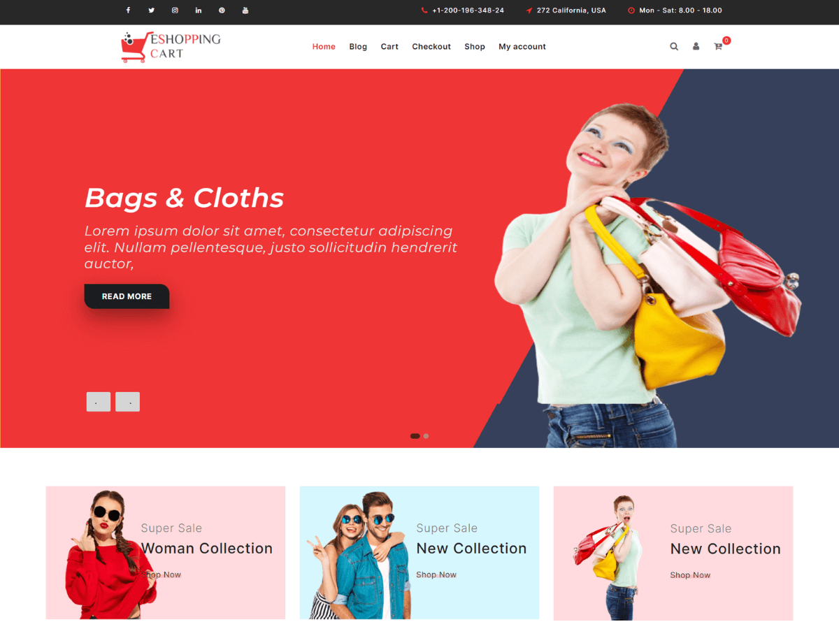 EShopping Cart Preview Wordpress Theme - Rating, Reviews, Preview, Demo & Download