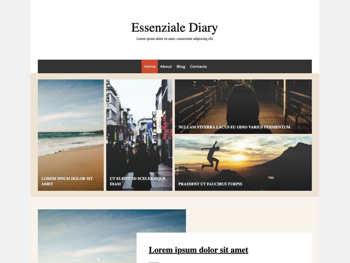 Essenziale Diary Preview Wordpress Theme - Rating, Reviews, Preview, Demo & Download