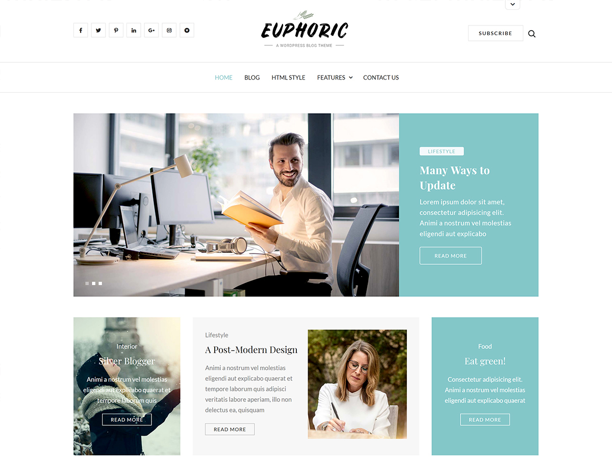 Euphoric Preview Wordpress Theme - Rating, Reviews, Preview, Demo & Download
