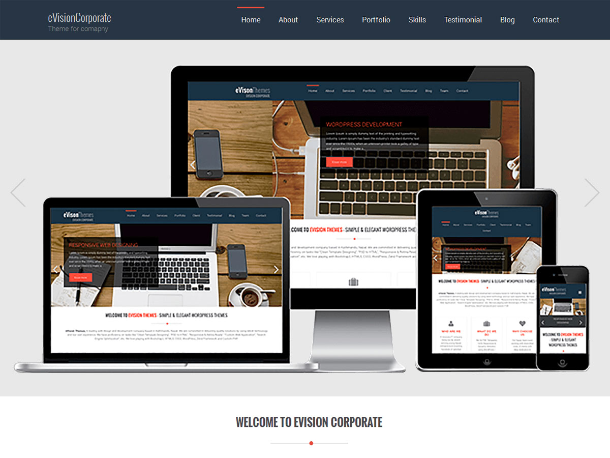 EVision Corporate Preview Wordpress Theme - Rating, Reviews, Preview, Demo & Download
