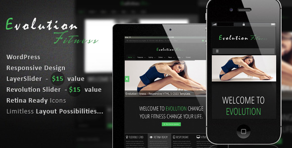 Evolution Fitness Preview Wordpress Theme - Rating, Reviews, Preview, Demo & Download