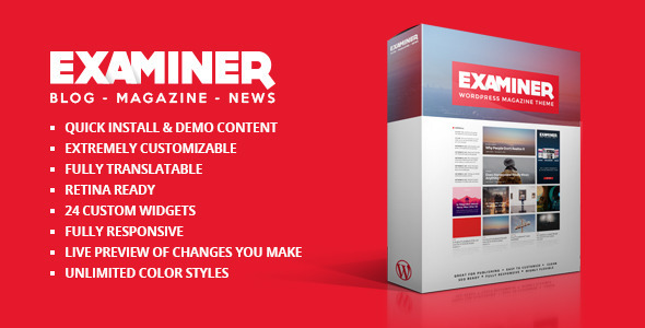 Examiner Magazine Preview Wordpress Theme - Rating, Reviews, Preview, Demo & Download