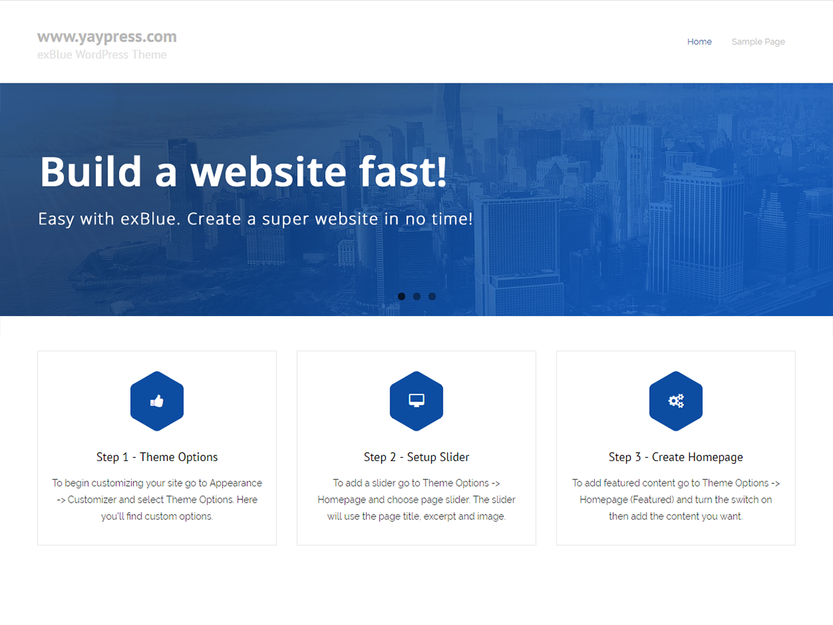 ExBlue Preview Wordpress Theme - Rating, Reviews, Preview, Demo & Download