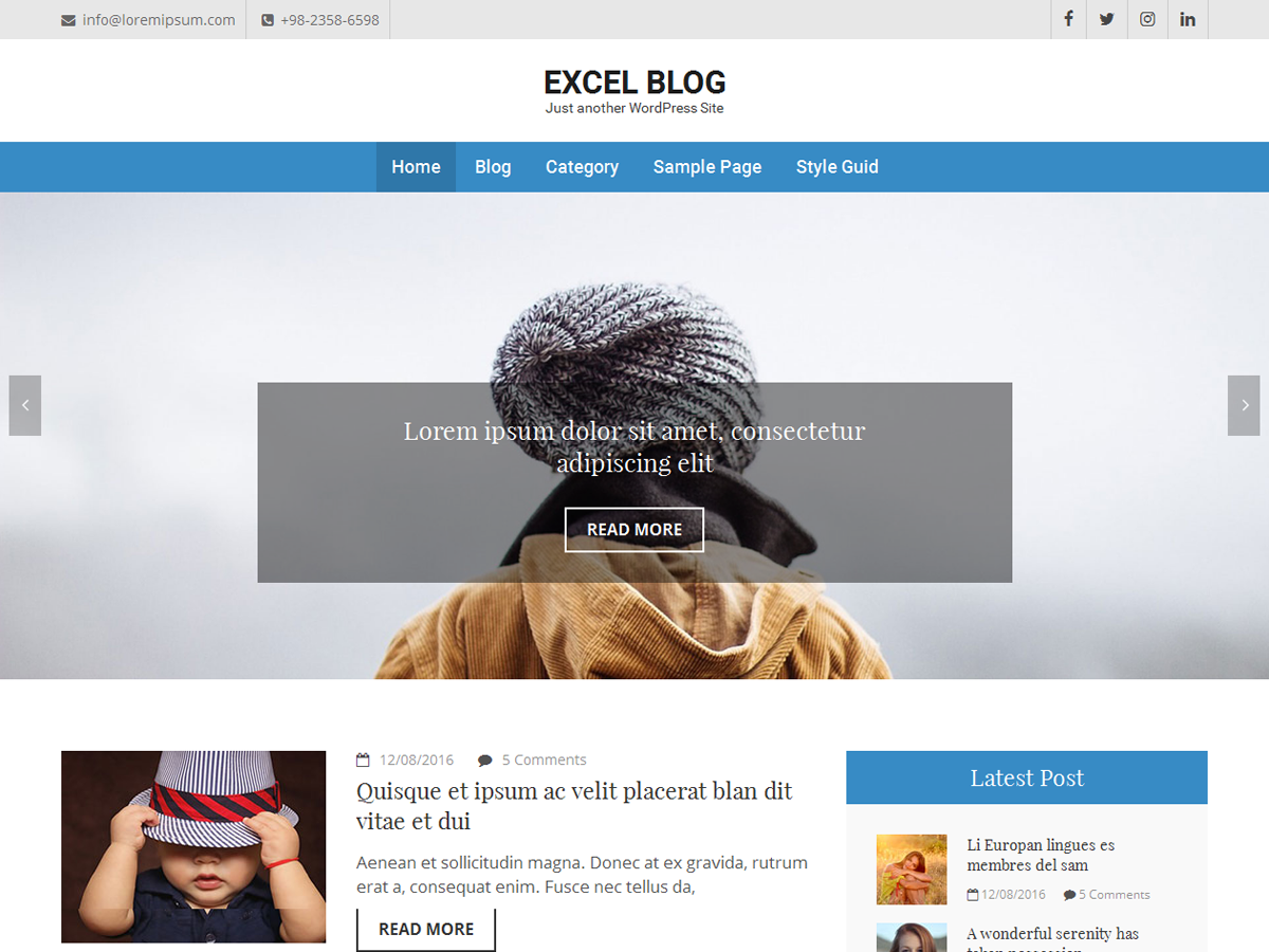 Excel Blog Preview Wordpress Theme - Rating, Reviews, Preview, Demo & Download