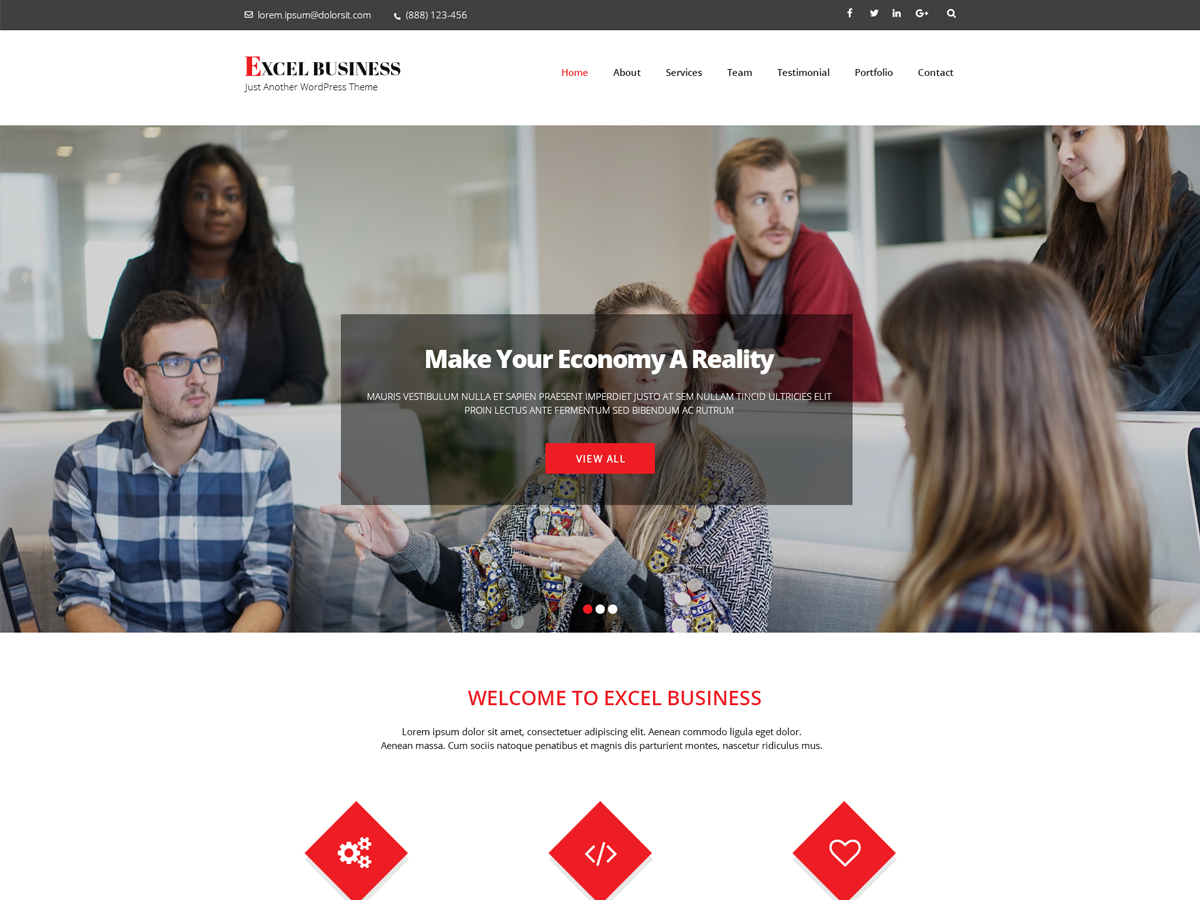 Excel Business Preview Wordpress Theme - Rating, Reviews, Preview, Demo & Download