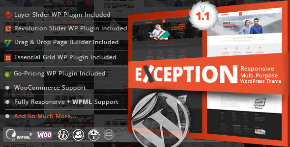 EXCEPTION Responsive Preview Wordpress Theme - Rating, Reviews, Preview, Demo & Download