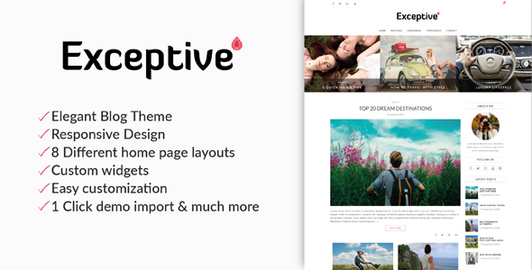 Exceptive Preview Wordpress Theme - Rating, Reviews, Preview, Demo & Download