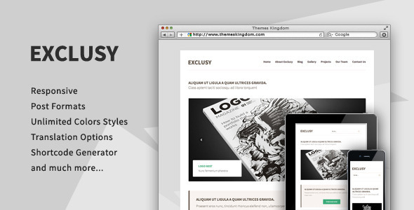 Exclusy Preview Wordpress Theme - Rating, Reviews, Preview, Demo & Download