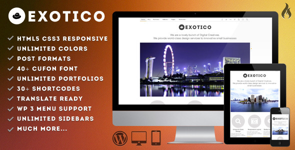 Exotico Preview Wordpress Theme - Rating, Reviews, Preview, Demo & Download