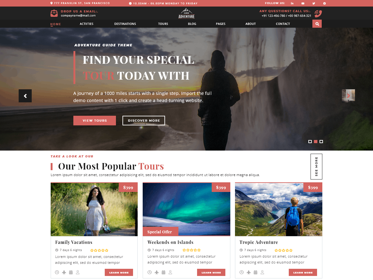 Expert Adventure Preview Wordpress Theme - Rating, Reviews, Preview, Demo & Download