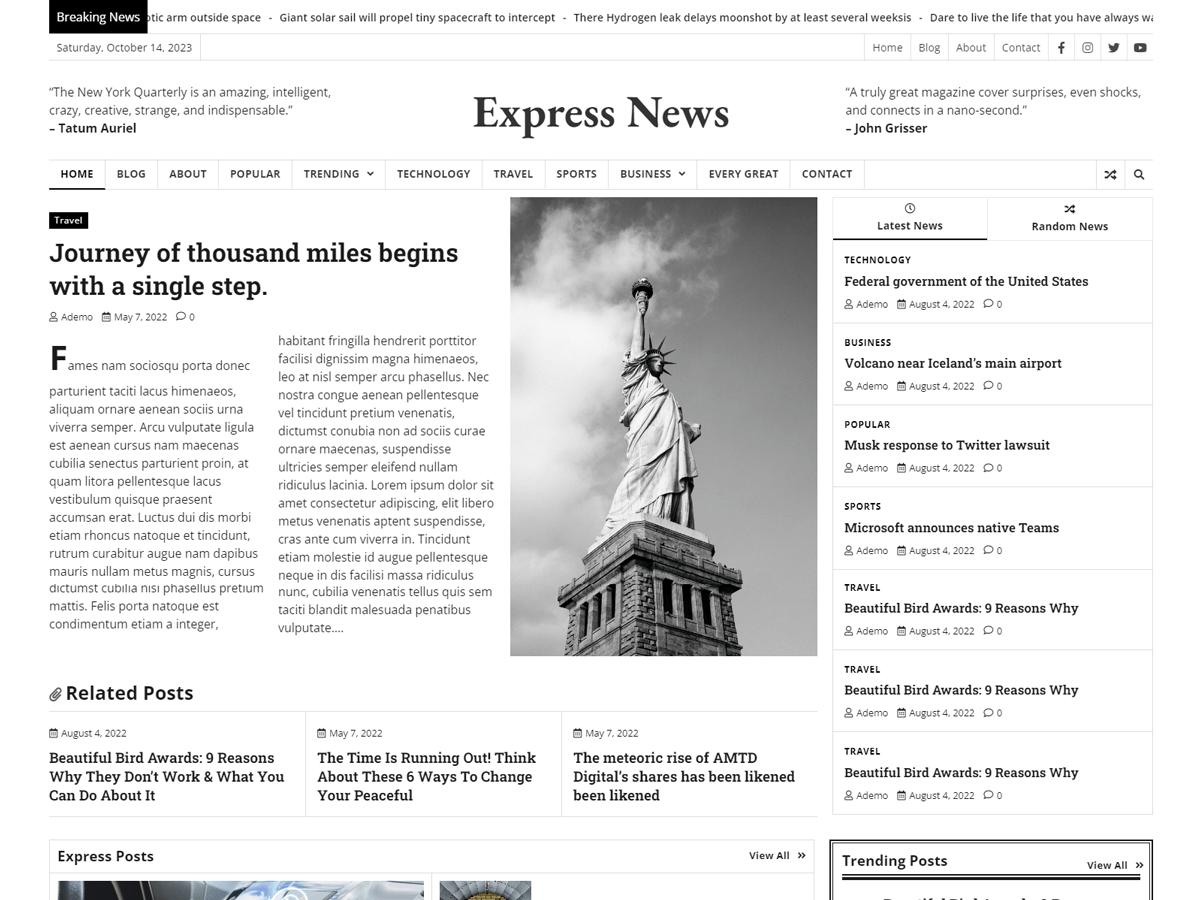 Express News Preview Wordpress Theme - Rating, Reviews, Preview, Demo & Download