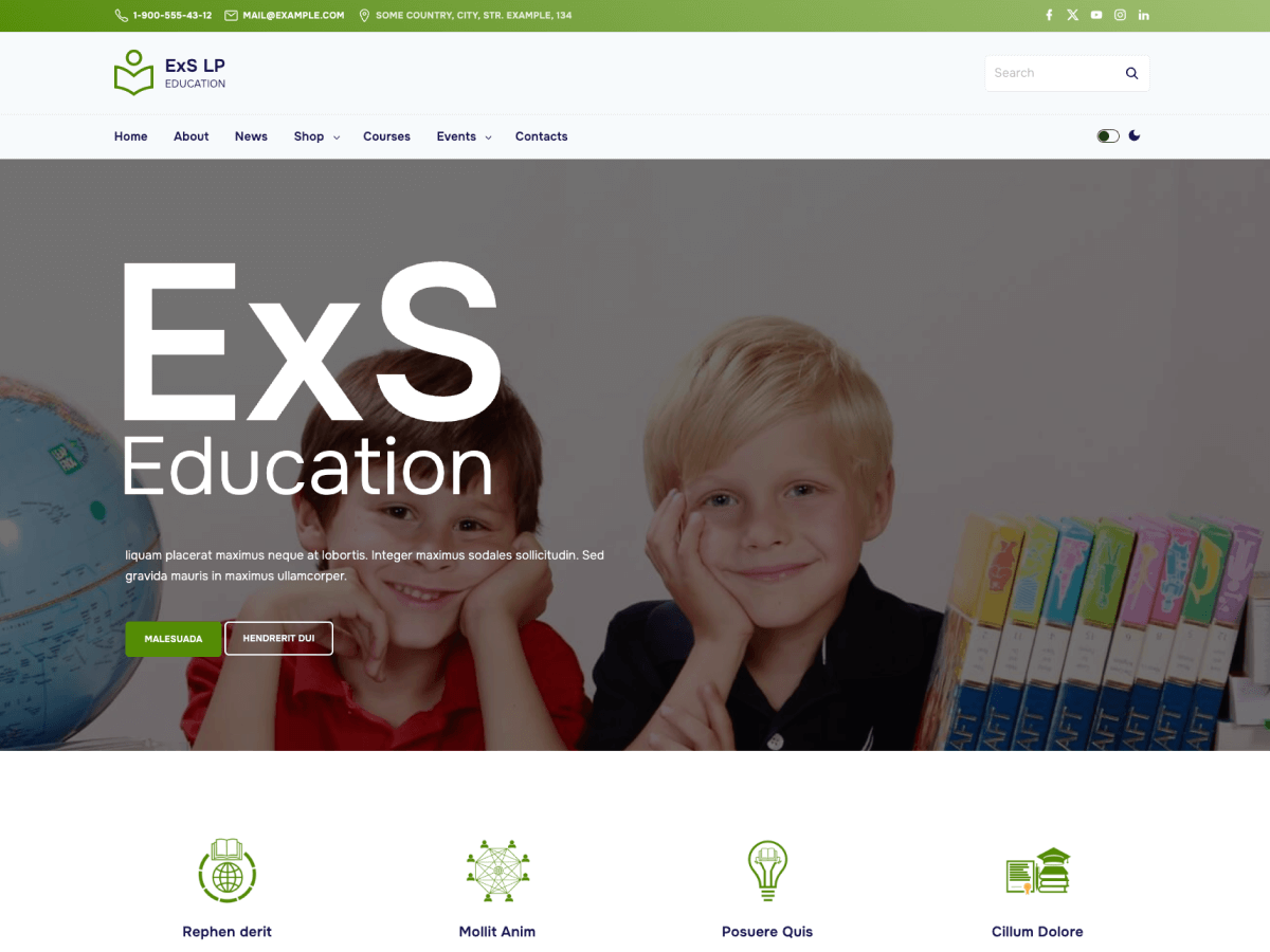 ExS Education Preview Wordpress Theme - Rating, Reviews, Preview, Demo & Download
