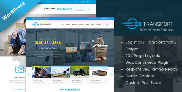 Extransport Preview Wordpress Theme - Rating, Reviews, Preview, Demo & Download