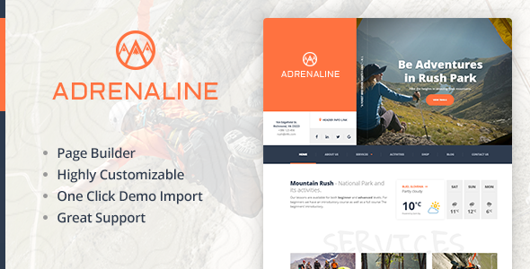 Extreme Sports Preview Wordpress Theme - Rating, Reviews, Preview, Demo & Download