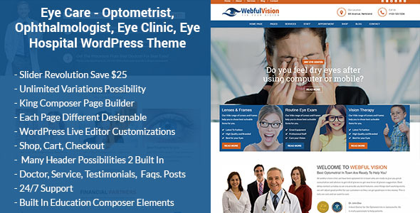 Eye Care Preview Wordpress Theme - Rating, Reviews, Preview, Demo & Download