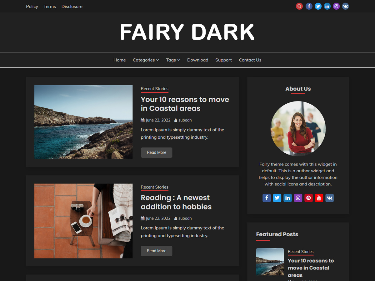 Fairy Dark Preview Wordpress Theme - Rating, Reviews, Preview, Demo & Download