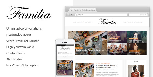 Familia Preview Wordpress Theme - Rating, Reviews, Preview, Demo & Download