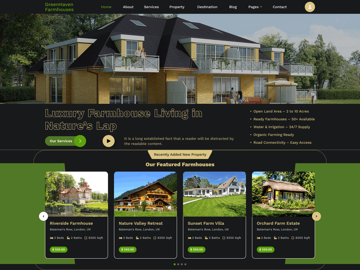 Farmhouse Rental Preview Wordpress Theme - Rating, Reviews, Preview, Demo & Download