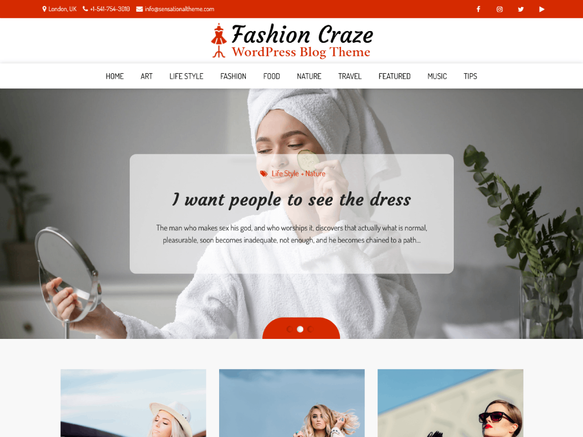 Fashion Craze Preview Wordpress Theme - Rating, Reviews, Preview, Demo & Download