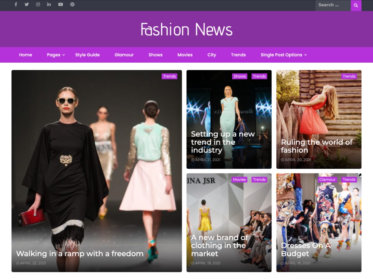 Fashion News Preview Wordpress Theme - Rating, Reviews, Preview, Demo & Download