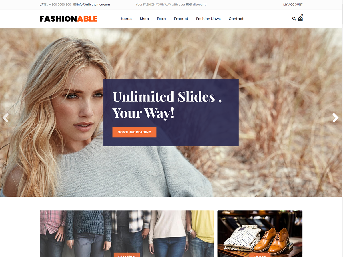 Fashionable Store Preview Wordpress Theme - Rating, Reviews, Preview, Demo & Download