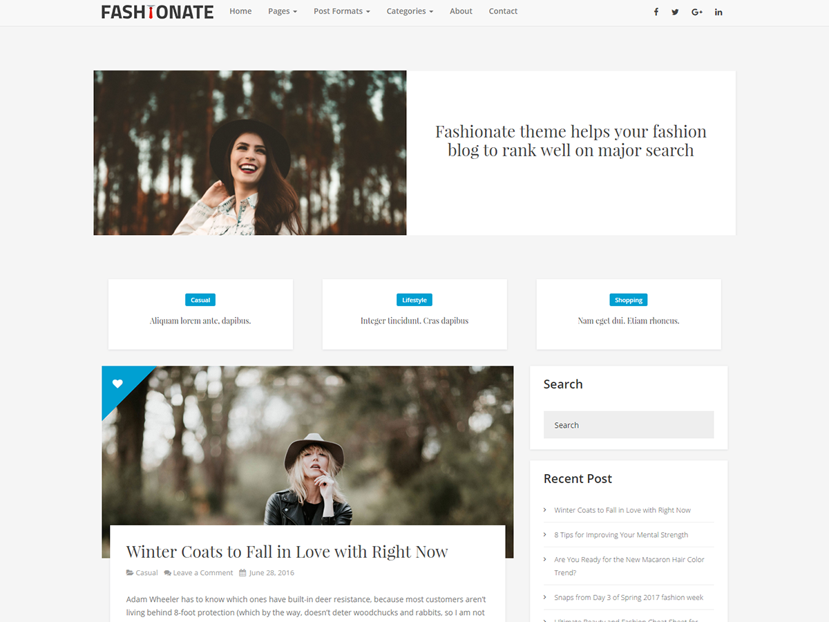 Fashionate Preview Wordpress Theme - Rating, Reviews, Preview, Demo & Download