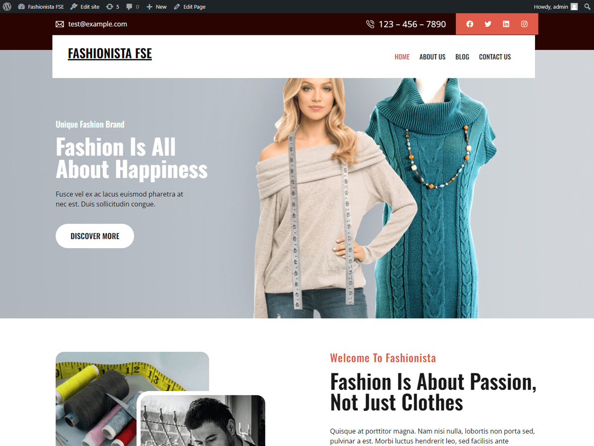 Fashionista FSE Preview Wordpress Theme - Rating, Reviews, Preview, Demo & Download