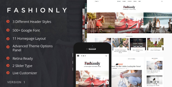 Fashionly Preview Wordpress Theme - Rating, Reviews, Preview, Demo & Download