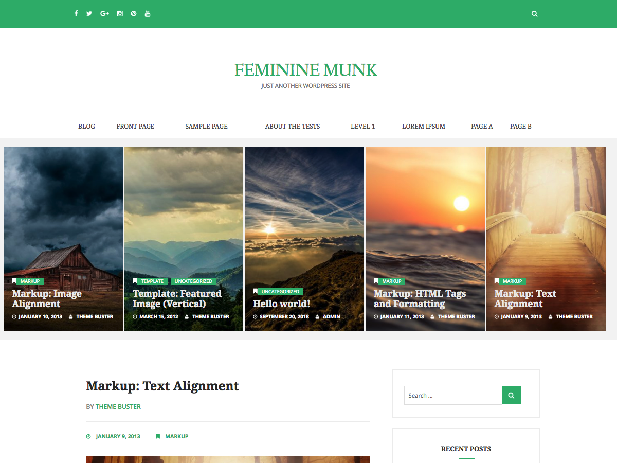 Feminine Munk Preview Wordpress Theme - Rating, Reviews, Preview, Demo & Download